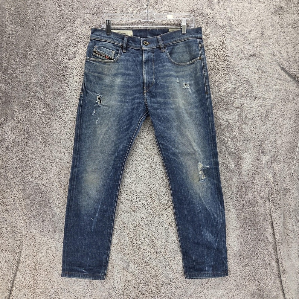 Diesel Jeans Mens 32x32 Blue D-Strukt Slim Tapered Stretch Altered Hem 089AL